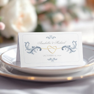 Classic Dusty Blue Wedding Place Card