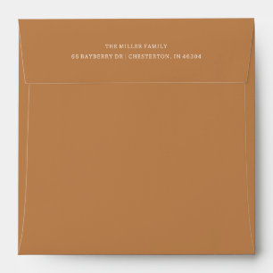 Classic Dusty Gold Two-Line Return Address Layout Envelope