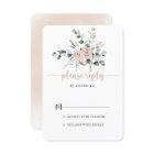 Classic Dusty Pink Rose Floral Calligraphy RSVP