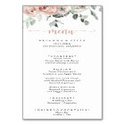 Classic Dusty Pink Rose Floral Dinner Menu