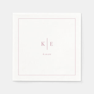 Classic Dusty Rose Monogram Wedding Napkins