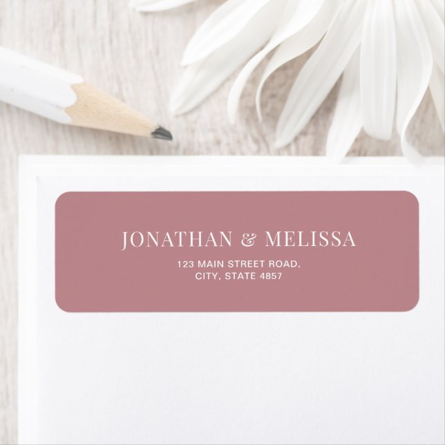 Classic Dusty Rose Typography Wedding Address (Insitu)