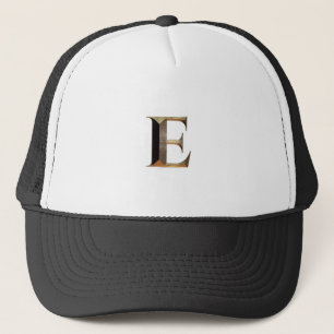 Classic "E" Letter Monogram Printed Monochrome Trucker Hat