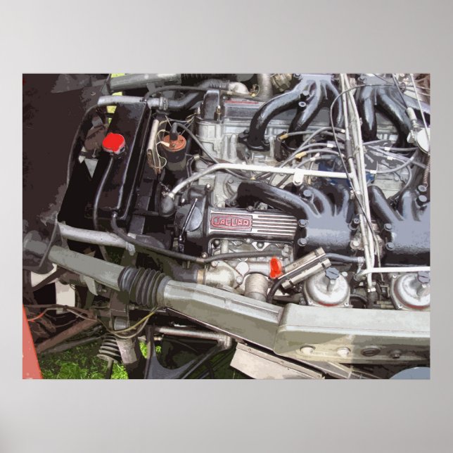 CLASSIC E-TYPE ENGINE POSTER (Front)