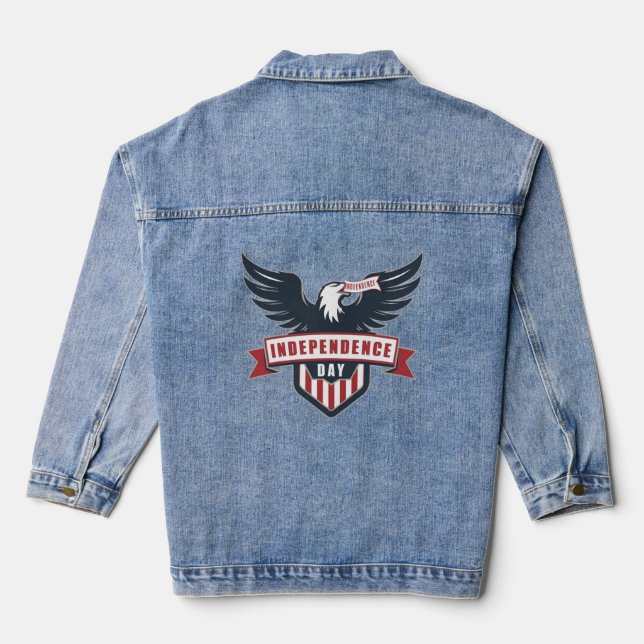Classic Eagle Independence Day Denim Jacket (Back)