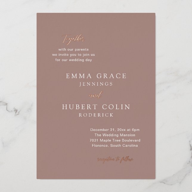 Classic Earthy Neutral Elegant Wedding (Front)