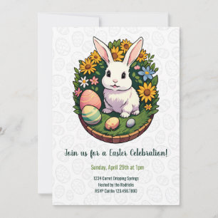 Classic Easter Bunny Illustration. Happy Easter! Invitation