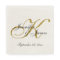 Classic Ecru Custom Gold Monogram Paper Napkin