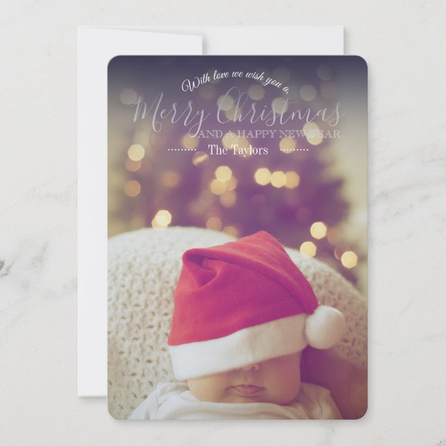 Classic Editable with love Christmas Card (Front)