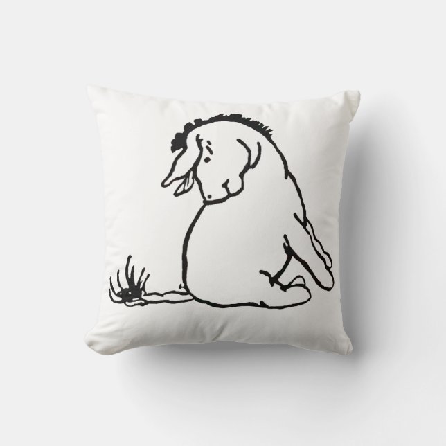 Classic Eeyore Looking at His Tail - 2 Sided Cushion (Front)