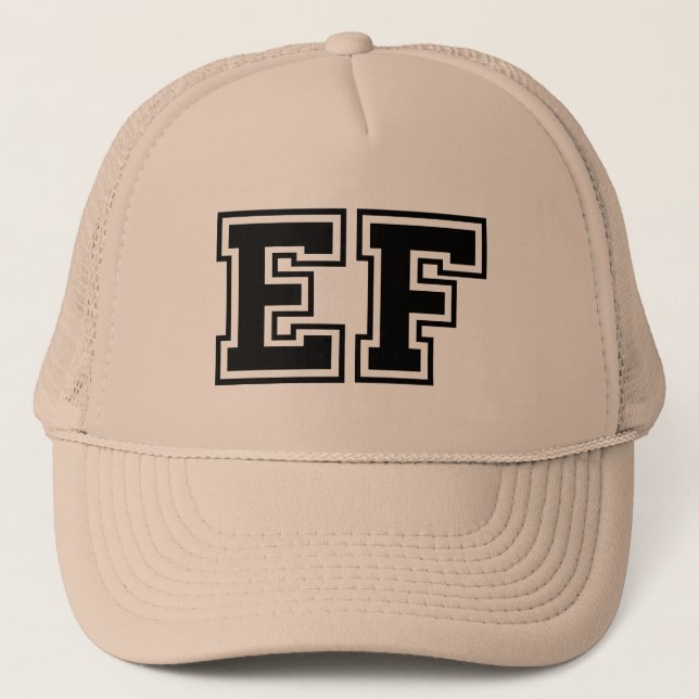 Classic 'EF' Monogram Trucker Hat (Front)