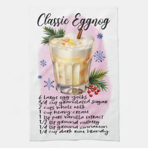Classic Eggnog Recipe Tea Towel