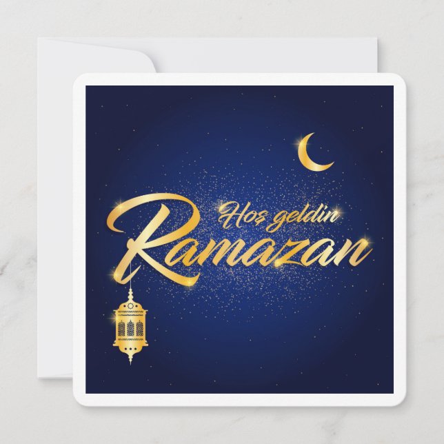 Classic Eid Mubarak Ramadan Greetings Card (Front)