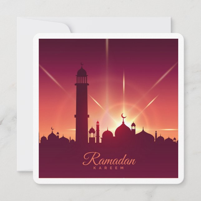 Classic Eid Mubarak Ramadan Greetings Card (Front)