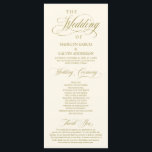 Classic Elegance Black Script, Wedding Ceremony Programme<br><div class="desc">Wedding Ceremony Program card, Elegant Classy script, in gold themed It is designed with scroll accent that can be personalised with custom/ personalised text for your bridal party, ceremony details, memorial notes and thank you message. If you are looking for other program card types and sizes, please search through our...</div>