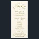 Classic Elegance Black Script, Wedding Ceremony Programme<br><div class="desc">Wedding Ceremony Program card, Elegant Classy script, in gold themed It is designed with scroll accent that can be personalised with custom/ personalised text for your bridal party, ceremony details, memorial notes and thank you message. If you are looking for other program card types and sizes, please search through our...</div>