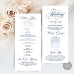 Classic Elegance Black Script, Wedding Ceremony Programme<br><div class="desc">Modern Classy Wedding Program card. It is designed with scroll accent that can be personalised with custom/ personalised text for your bridal party, ceremony details, memorial notes and thank you message. If you are looking for other program card types and sizes, please search through our matching program card collection section....</div>