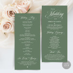 Classic Elegance Black Script, Wedding Ceremony Programme<br><div class="desc">Modern Classy Wedding Program card. It is designed with scroll accent that can be personalised with custom/ personalised text for your bridal party,  ceremony details,  memorial notes and thank you message.</div>