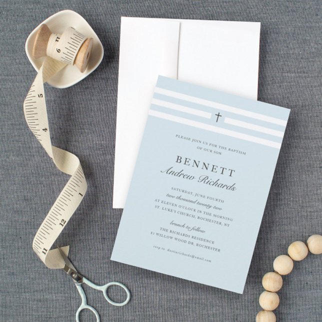 Classic Elegance Boys Baptism Invitation (Creator Uploaded)