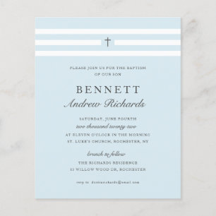 Classic Elegance Boys Baptism Invitation
