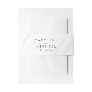 Classic Elegance Calligraphy Monogram Wedding Invitation Belly Band