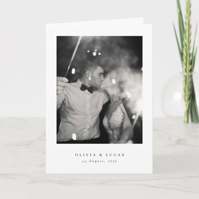 Classic Elegance Folded Wedding Thank You Card (Front)