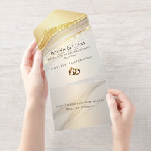 Classic Elegance Gold Wedding Invitation