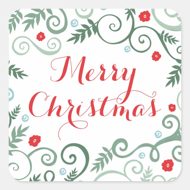 Classic Elegance Holiday Stickers / Red (Front)