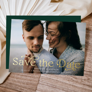 Classic Elegance Horizontal Photo Save the Date