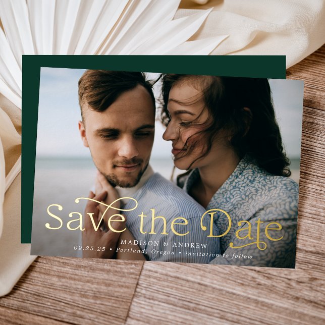 Classic Elegance Horizontal Photo Save the Date (Creator Uploaded)