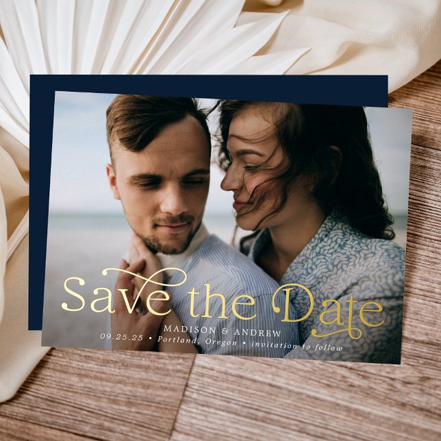 Classic Elegance Horizontal Photo Save the Date (Creator Uploaded)