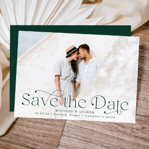 Classic Elegance Horizontal Photo Save The Date