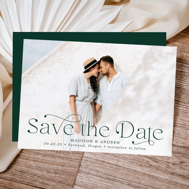 Classic Elegance Horizontal Photo Save The Date (Creator Uploaded)