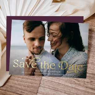 Classic Elegance Horizontal Photo Save the Date