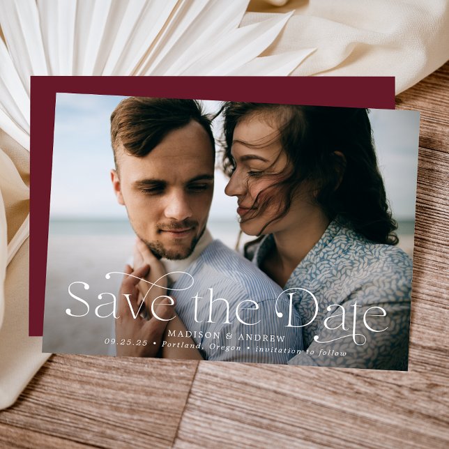 Classic Elegance Horizontal Photo Save The Date (Creator Uploaded)