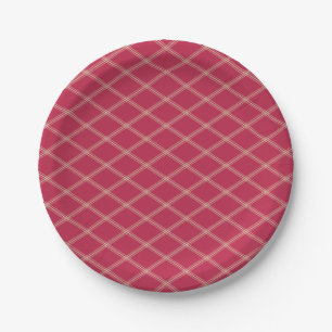 Classic Elegance Magenta and Desert Sand Art Deco Paper Plate