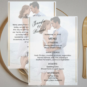 Classic Elegance Photo & Thank You Wedding Menu