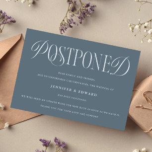 Classic Elegance Postponed Wedding Update Slate Invitation