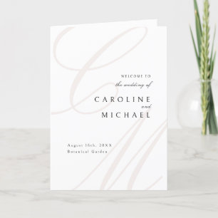 Classic Elegance Script Monogram Wedding Program Programme