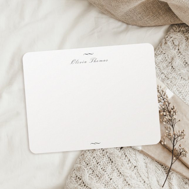 Classic Elegance Script Personalised Stationery Card (Classic Elegance Script Personalized Stationery Note Card)