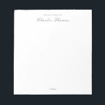 Classic Elegance Script Personalised Stationery Notepad<br><div class="desc">Elegant classic script in black and white,  simple and stylish,  personalise it with your name. 
See all the matching pieces in collection</div>