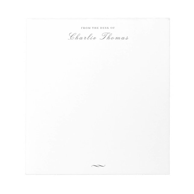 Classic Elegance Script Personalised Stationery Notepad (Front)