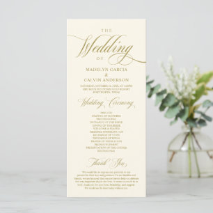Classic Elegance Vintage Gold, Wedding Ceremony  Programme