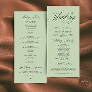 Classic Elegance Wedding Ceremony Order Thank you Programme