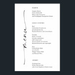 Classic Elegance Wedding Menu Poster<br><div class="desc">This beautiful menu poster is perfect for your next event! Easily edit the menu items and display this beautiful sign at your event! 

See the entire collection for more matching items!</div>