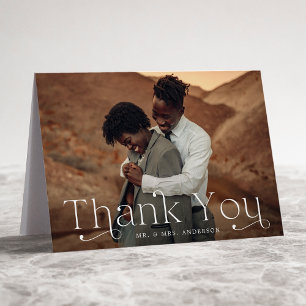Classic Elegance Wedding Photo Thank You Card