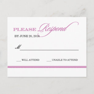Classic Elegance Wedding Reply Postcard