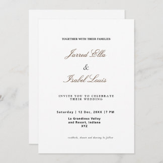 Classic Elegance with Simple script Invitation