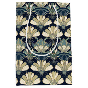 Classic Elegant 1920s Inspired Art Deco Fan Motif Medium Gift Bag