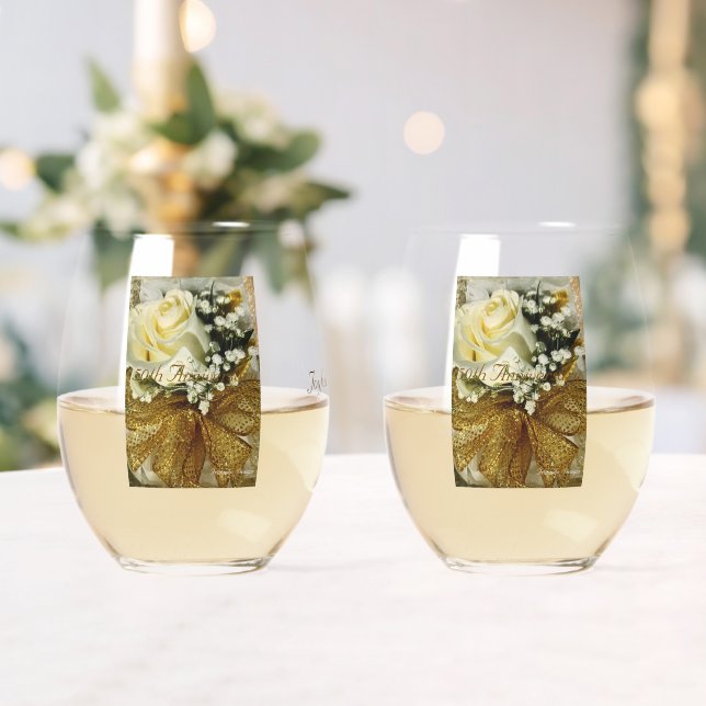 Classic & Elegant, 50th Anniversary Wine Glasses (Insitu (Wedding))